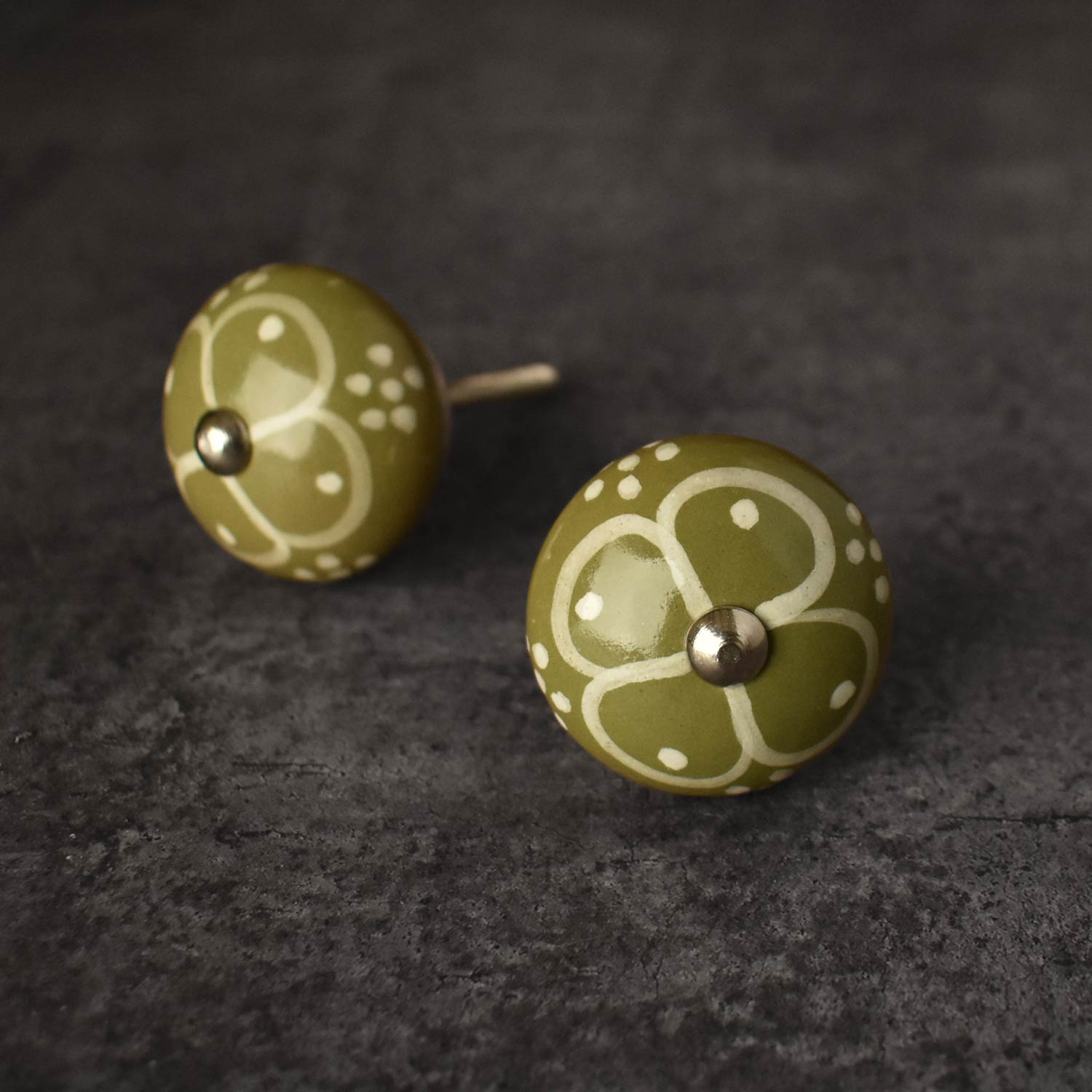 green ceramic knob for drawers