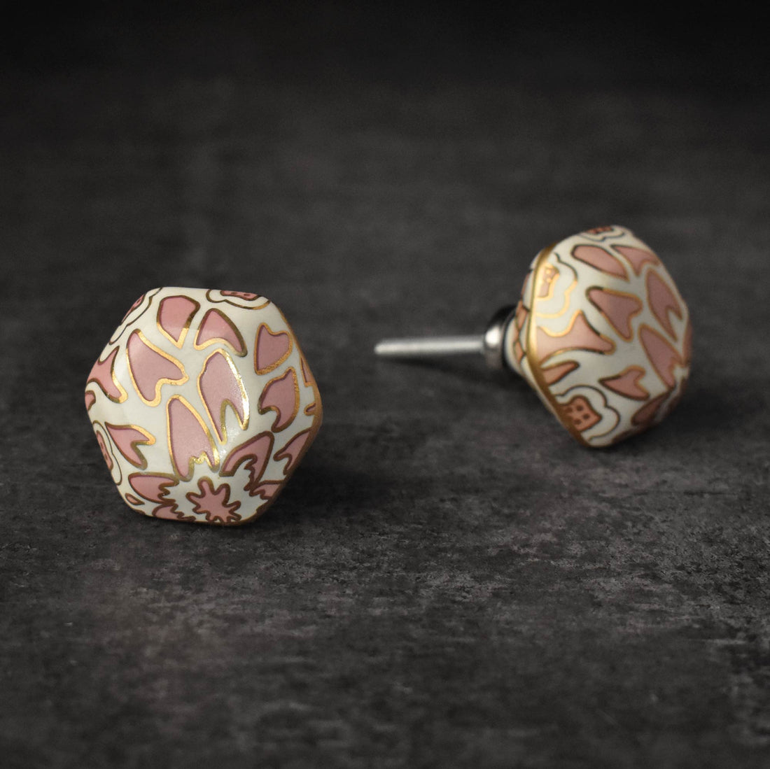 Udyan Pink Gold Ceramic Drawer Knob