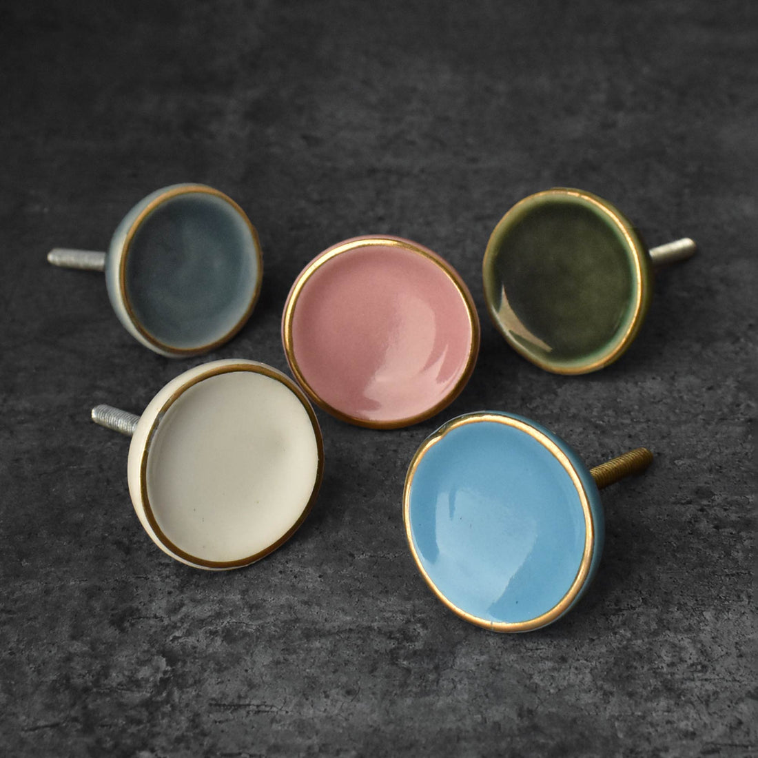 multi coloured ceramic knobs