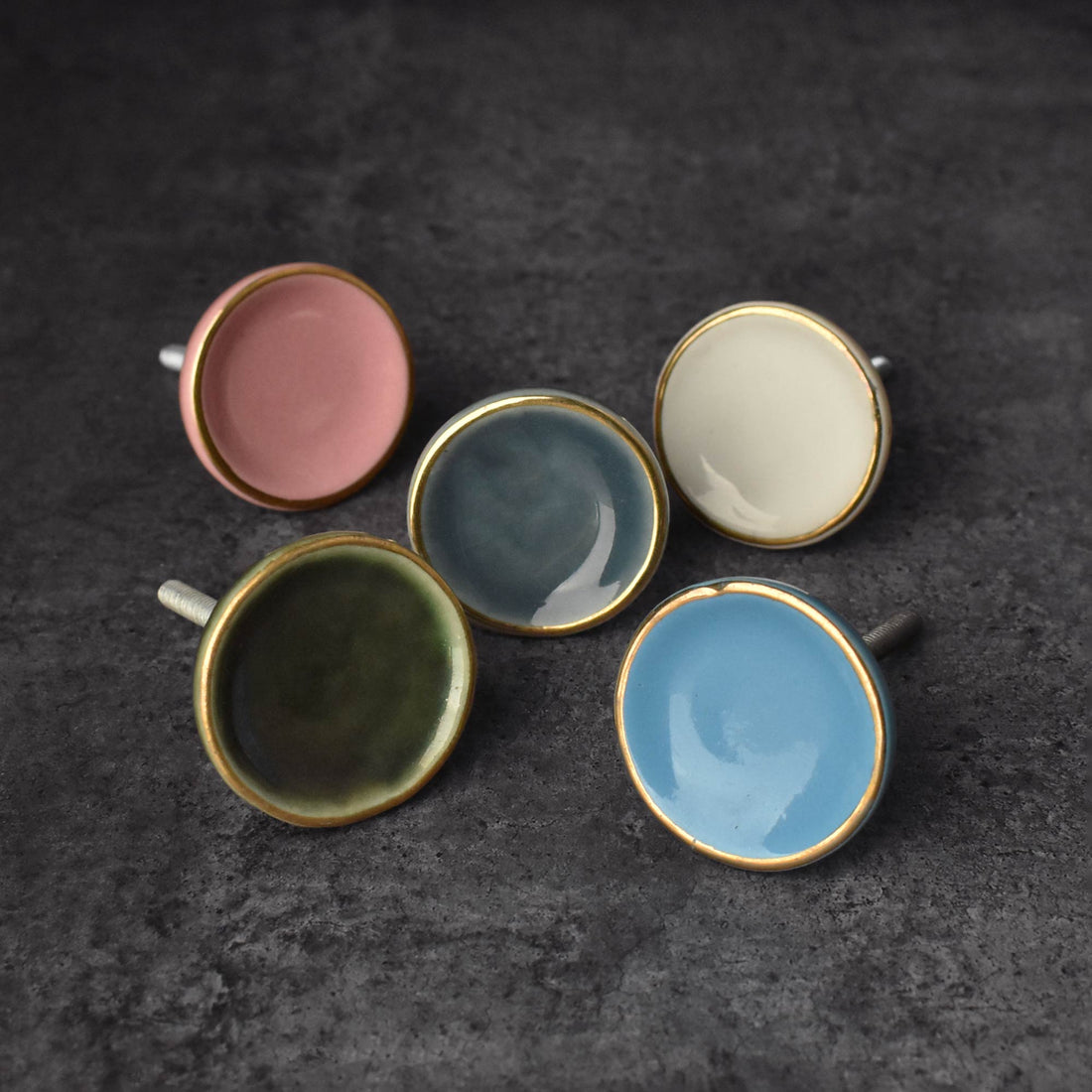 colourful ceramic knobs