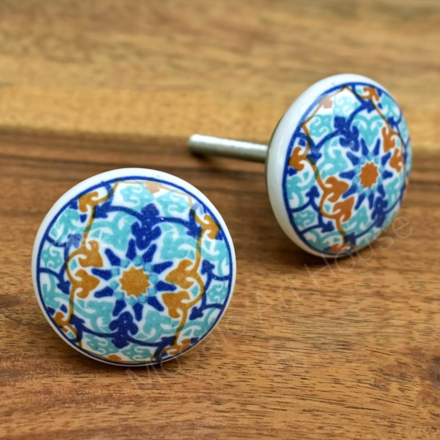 Azulejos Ceramic Cupboard and Cabinet Door Knob