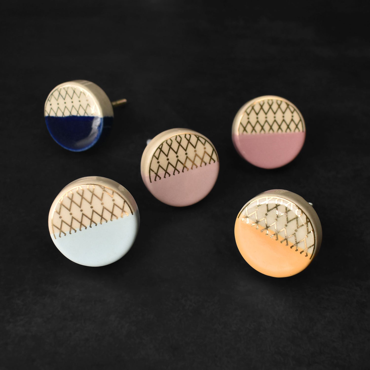 Gold Talisman Ceramic Cupboard and Cabinet Door Knob