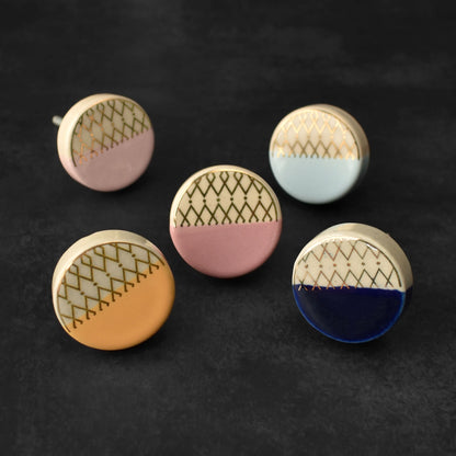 Gold Talisman Ceramic Cupboard and Cabinet Door Knob