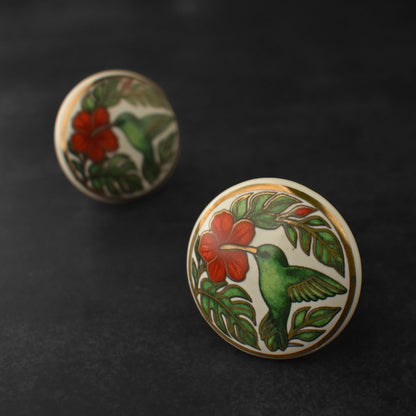 Cyrene Gold Bird Ceramic Cabinet Drawer Knob and Pull