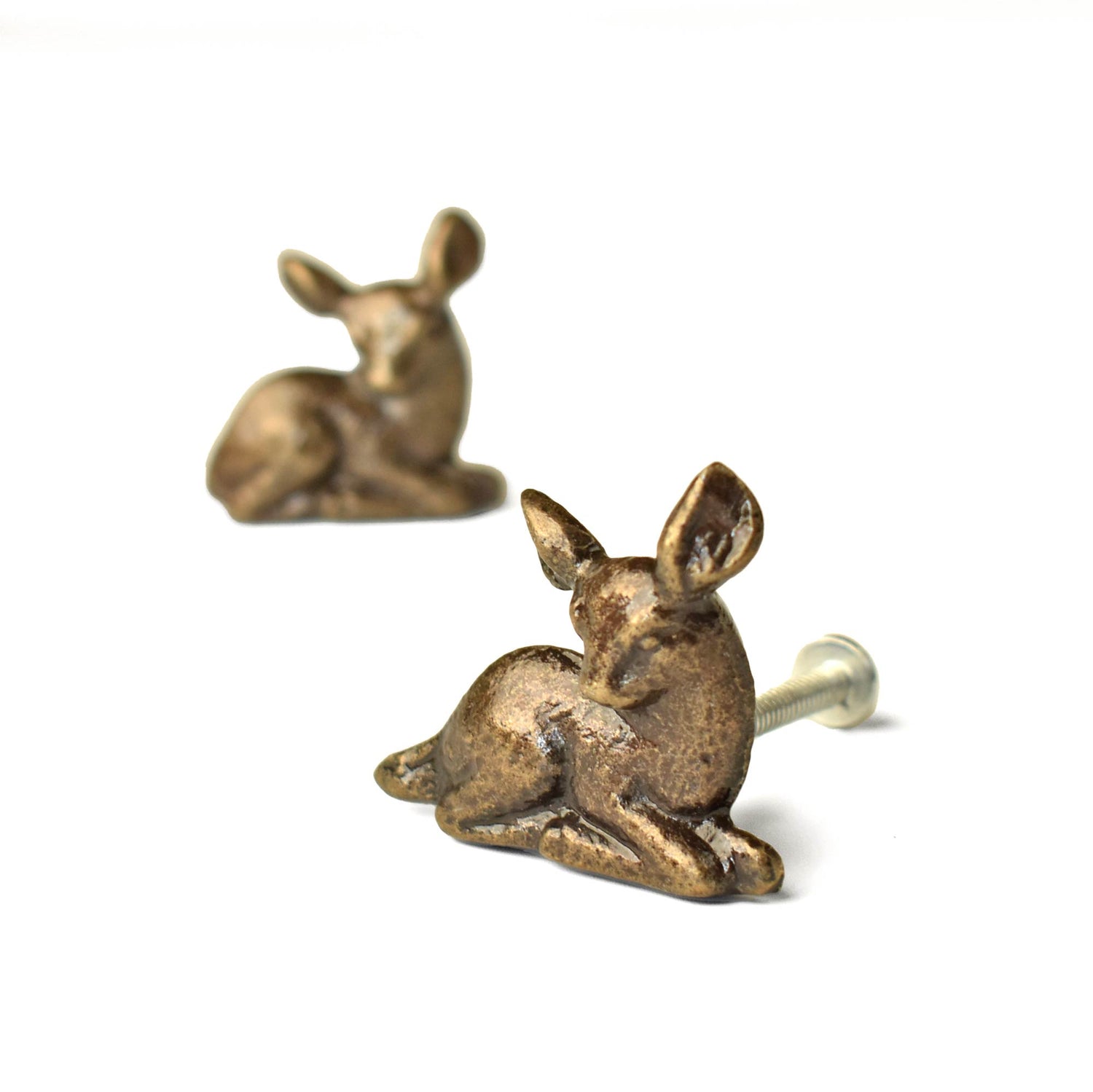 antique deer drawer knob