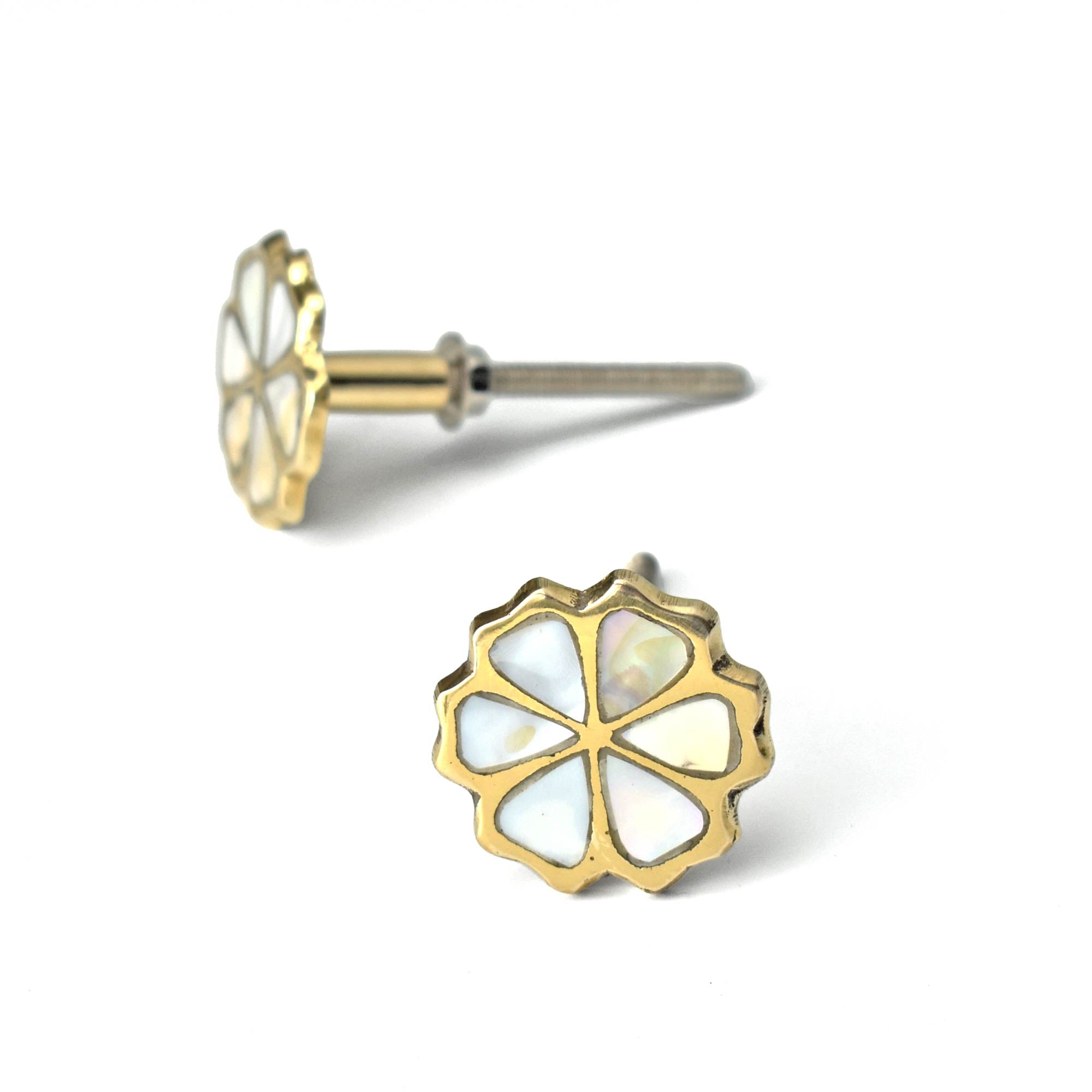 flower brass cabinet knobs