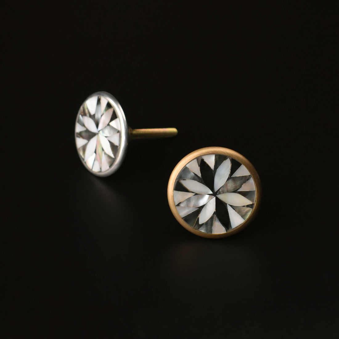 Ulyana Brass Flower Mother Of Pearl Cabinet Wardrobe Knob