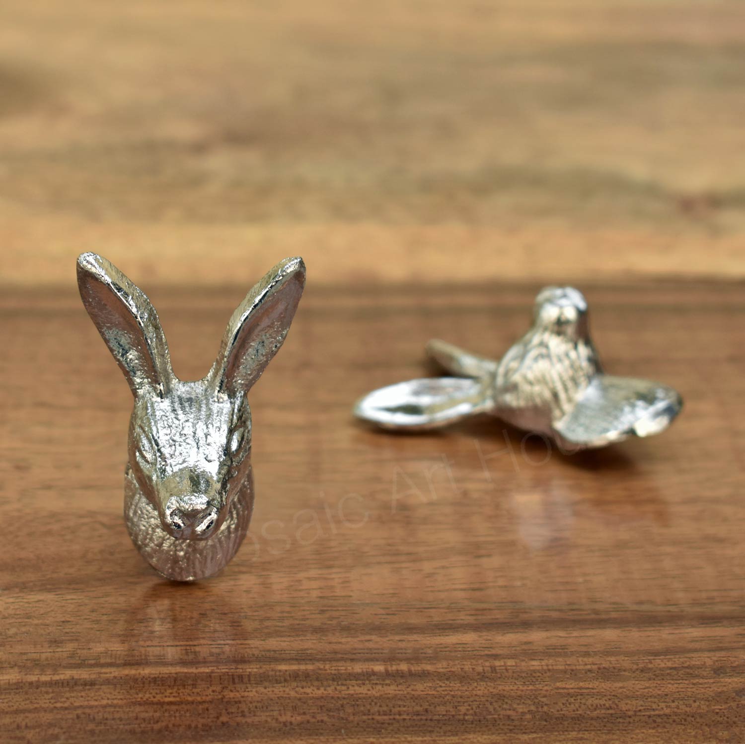 Clover the Bunny Silver Cupboard Knob Pull