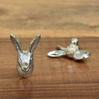 Clover the Bunny Silver Cupboard Knob Pull