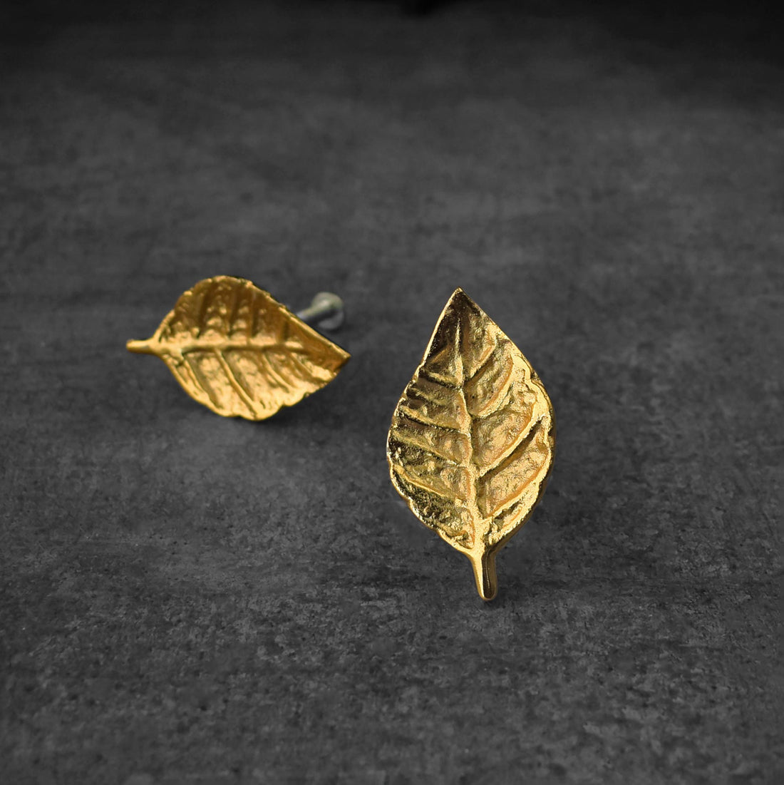 Aspen Gold Leaf Brass Cabinet Drawer Knob