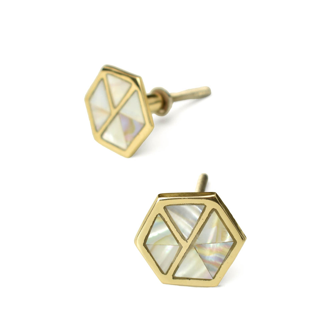 Sphinx Brass Mother of Pearl Cabinet Drawer Knob