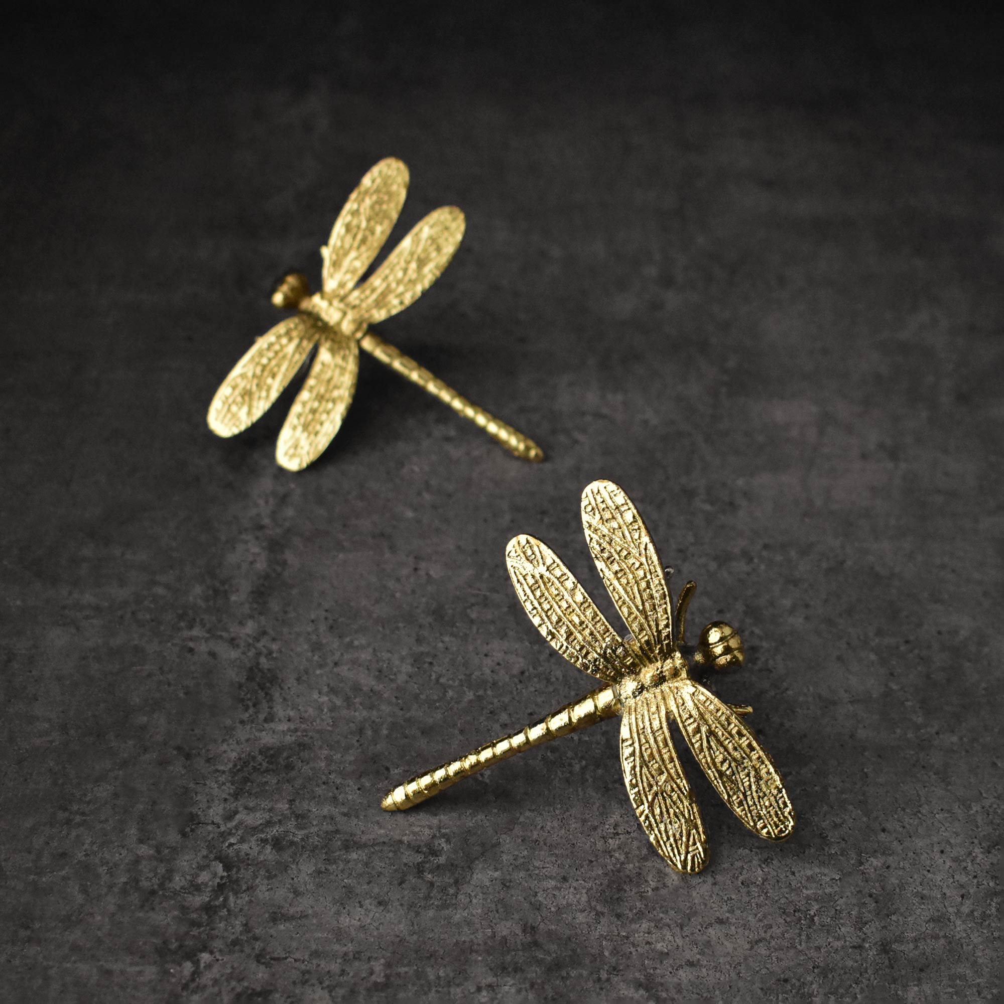 gold dragonfly cabinet knob