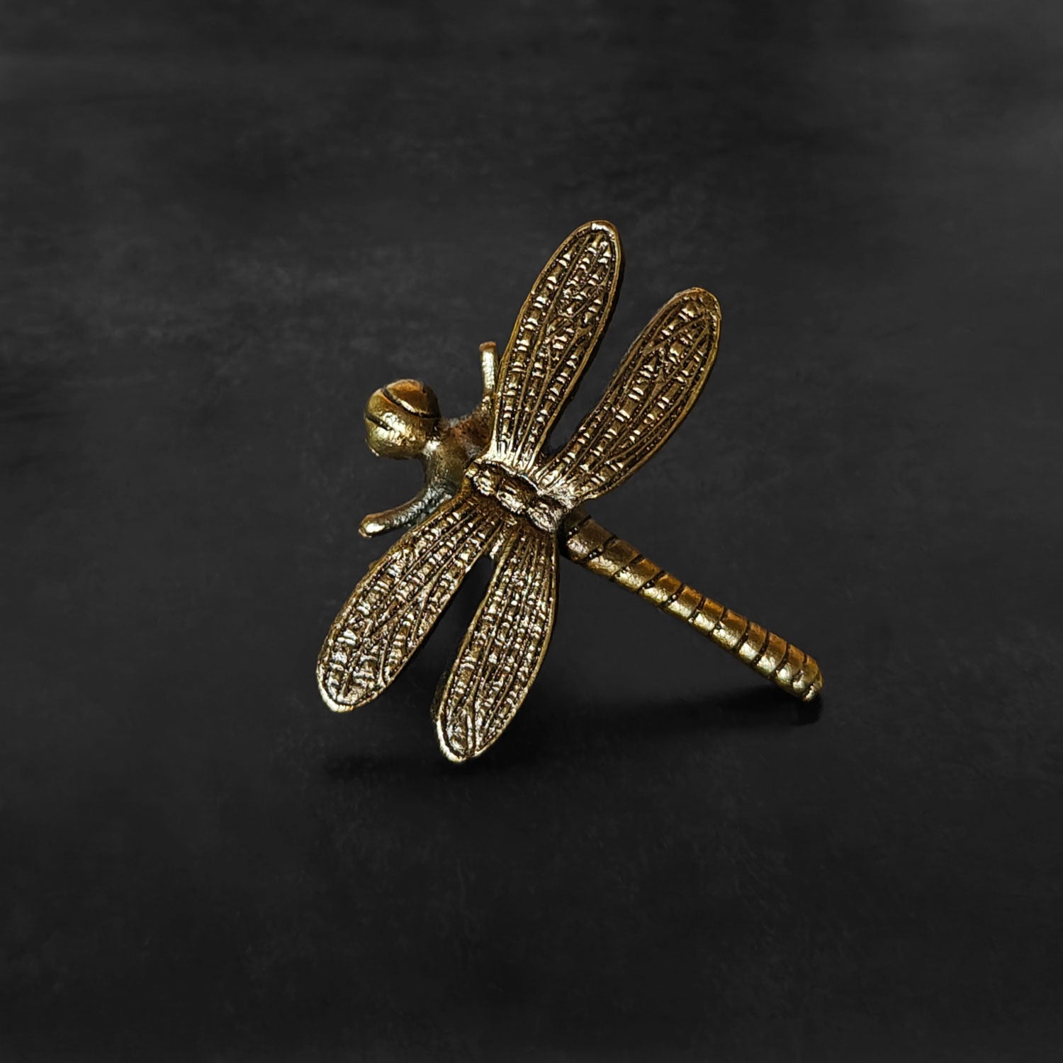 Darcy the Dragonfly Brass Cabinet Drawer Knob