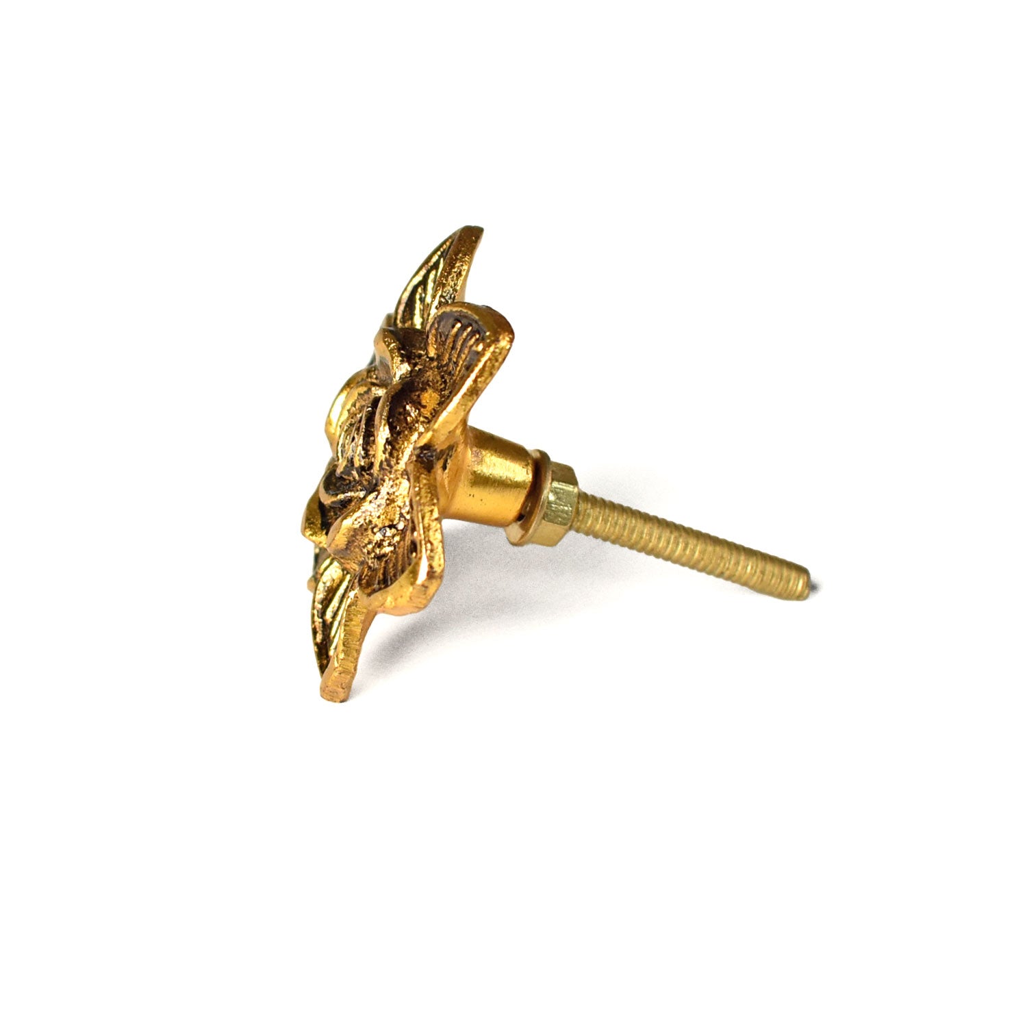 brass flower dresser knob