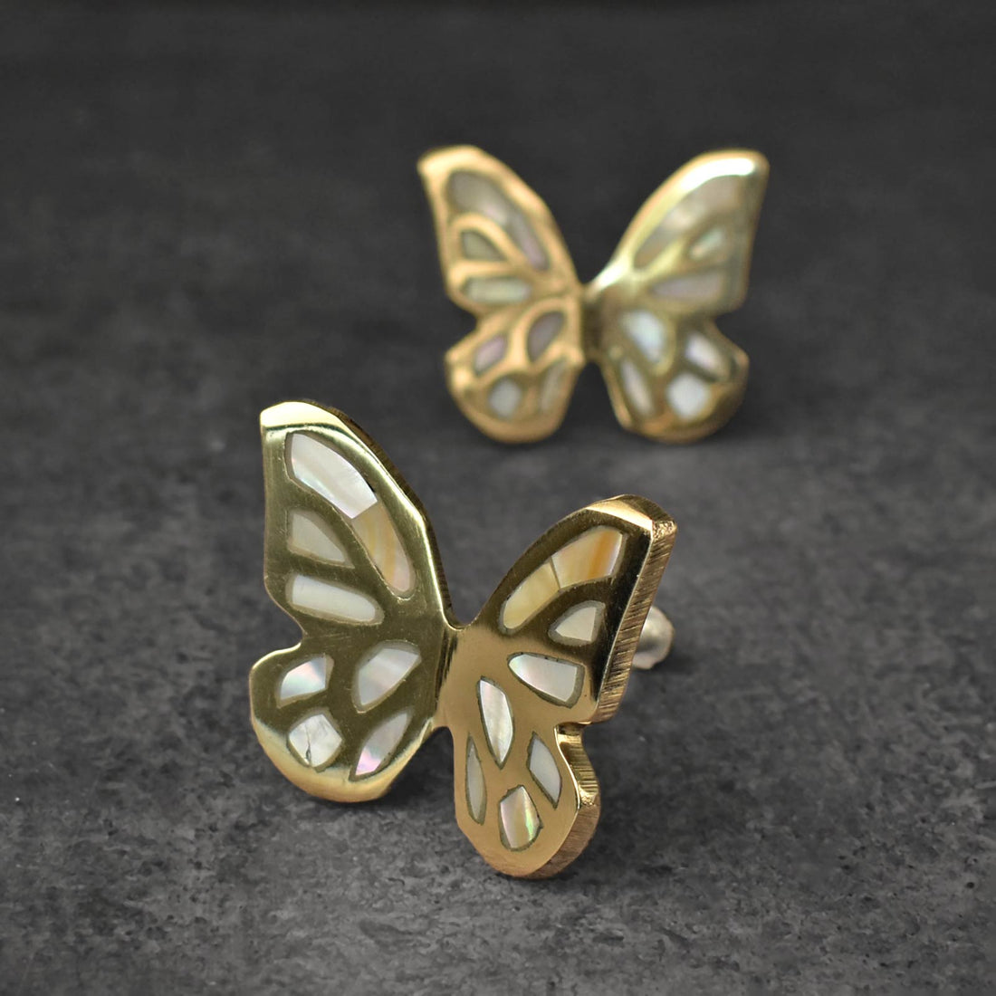 Persephone Brass Butterfly Cabinet Drawer Handle Knob