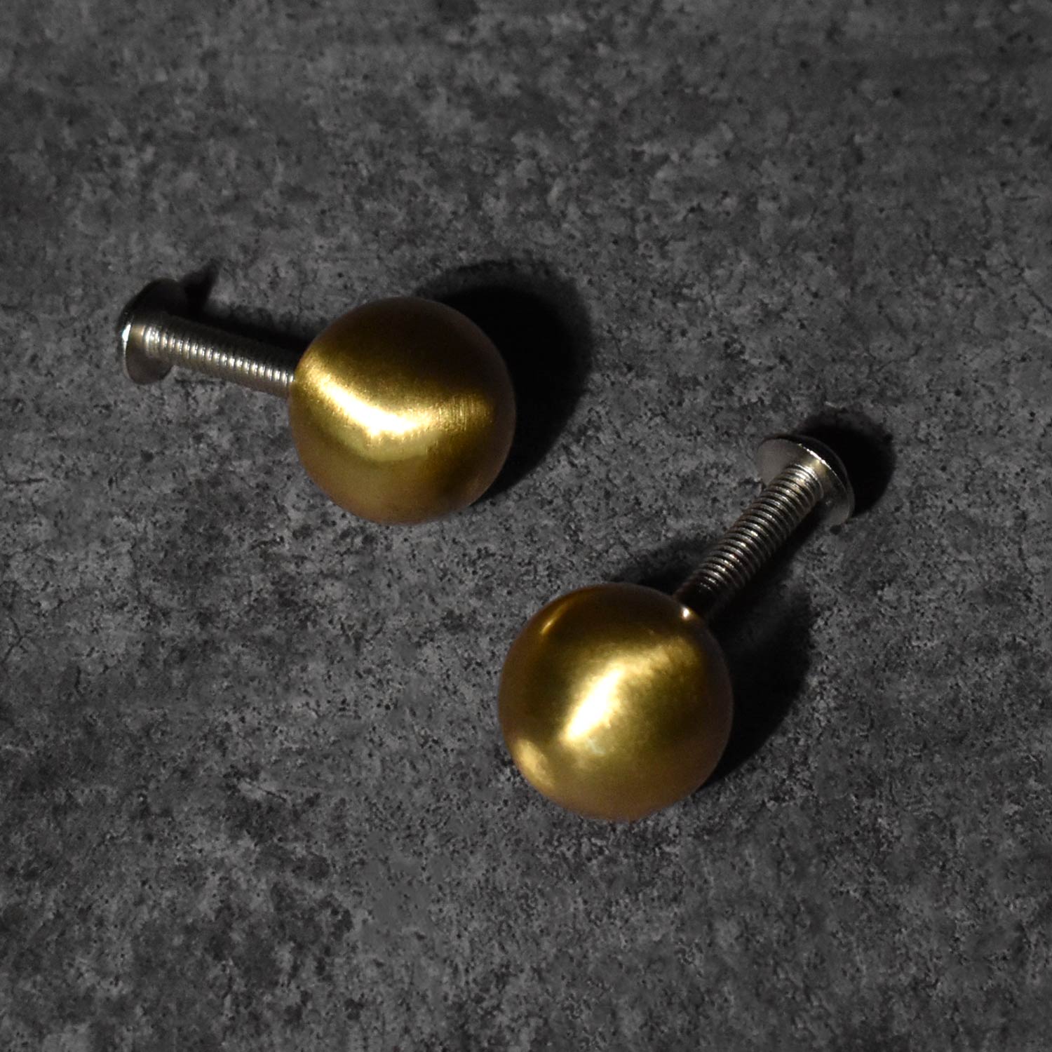 brushed brass round drawer knob