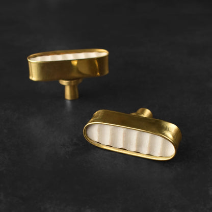 brass and stone drawer knobs