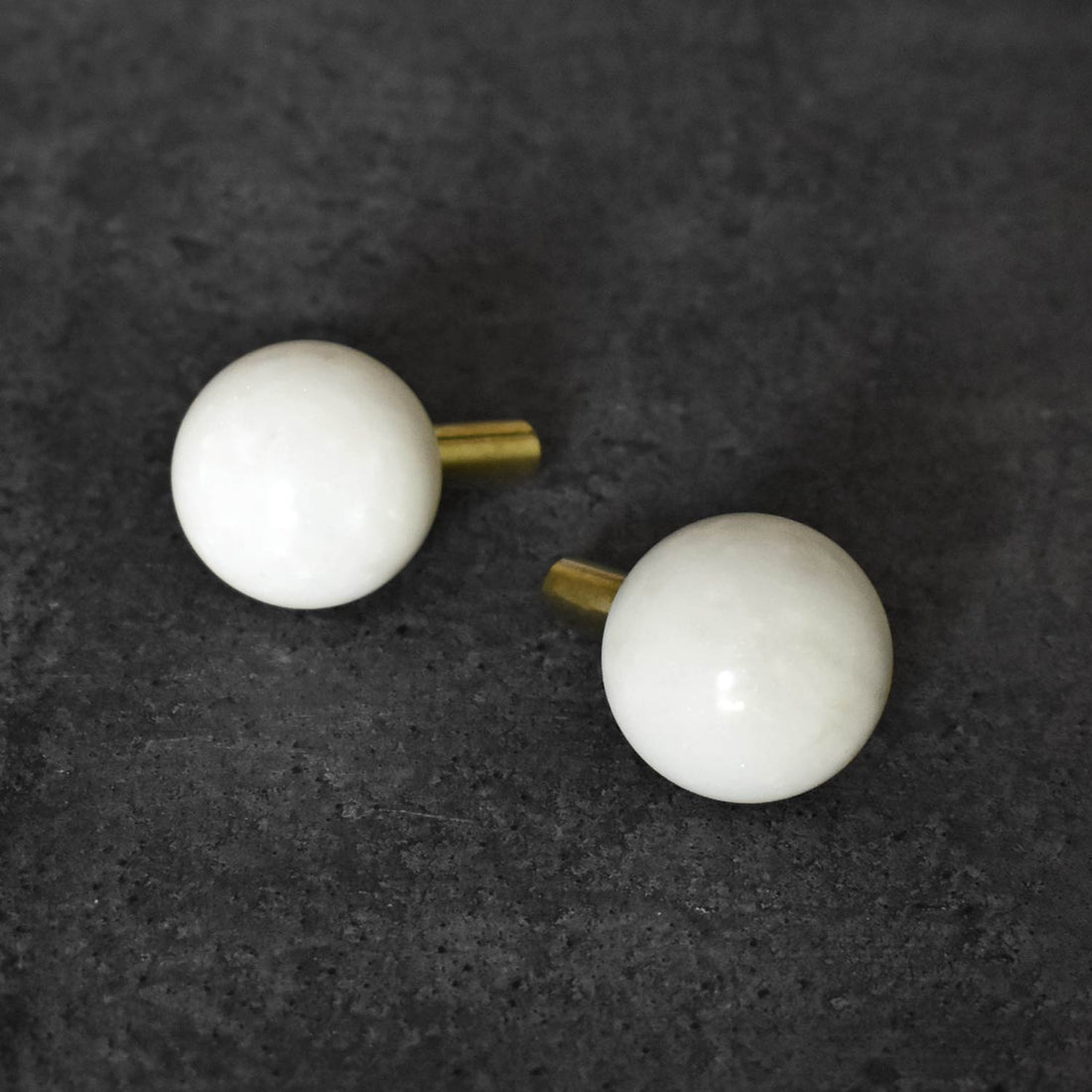 white stone drawer knob