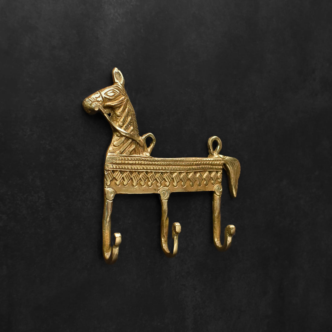 Ashva Solid Brass Coat Hook and Keys Hanger