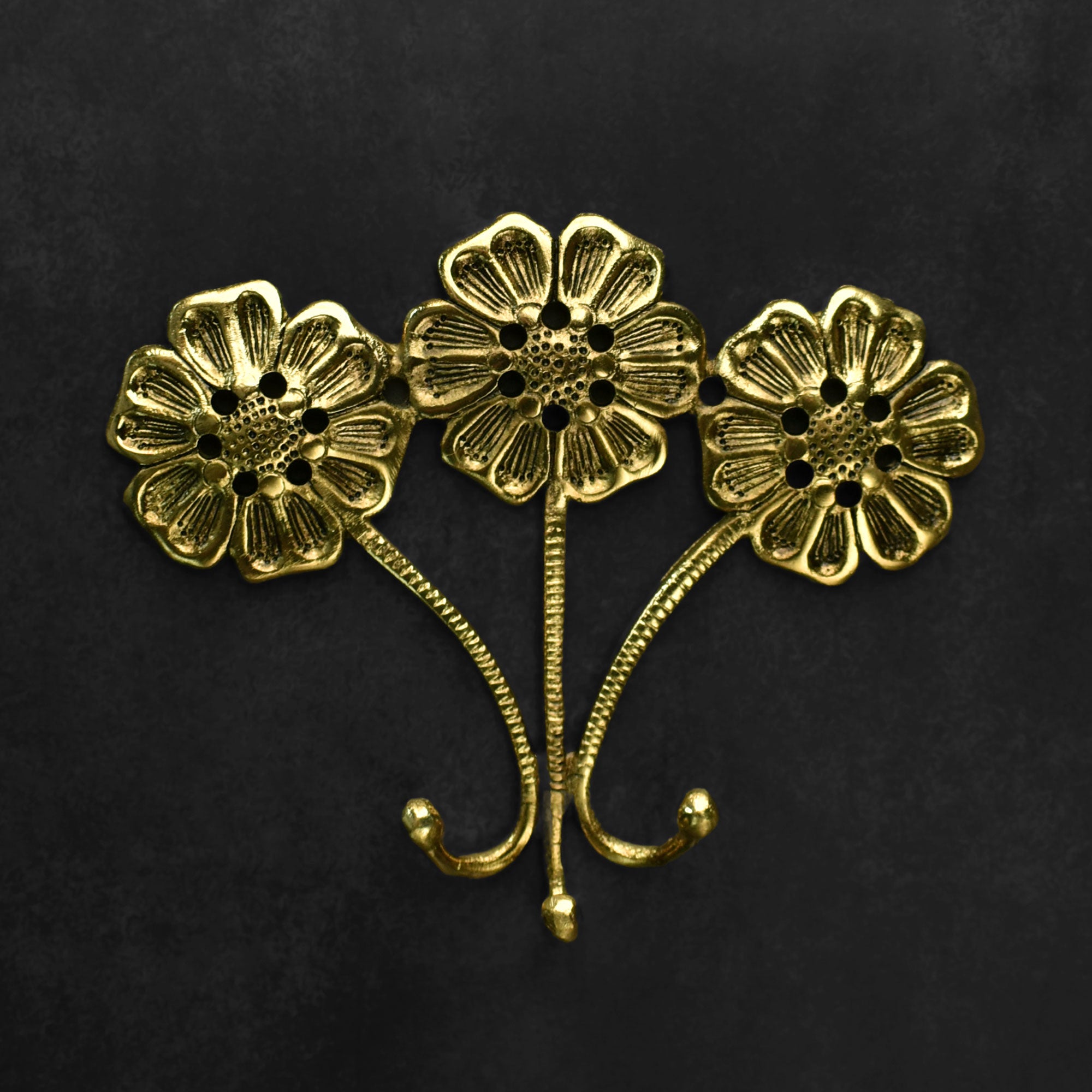 Gulzar Gold Flowers Keys Hook Hanger