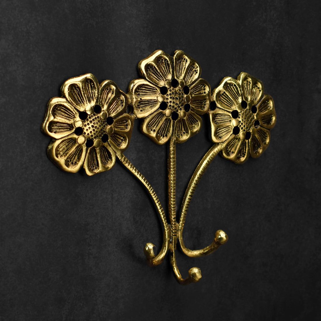 Gulzar Gold Flowers Keys Hook Hanger