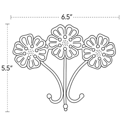 Gulzar Gold Flowers Keys Hook Hanger