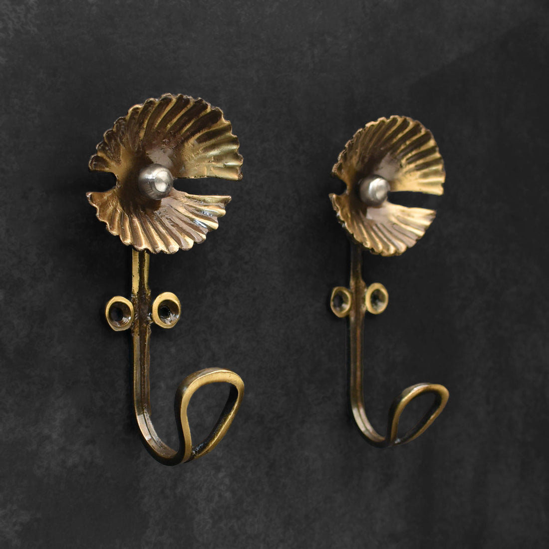 Pelagia Brass Oyster Wall Hook Keys Hanger