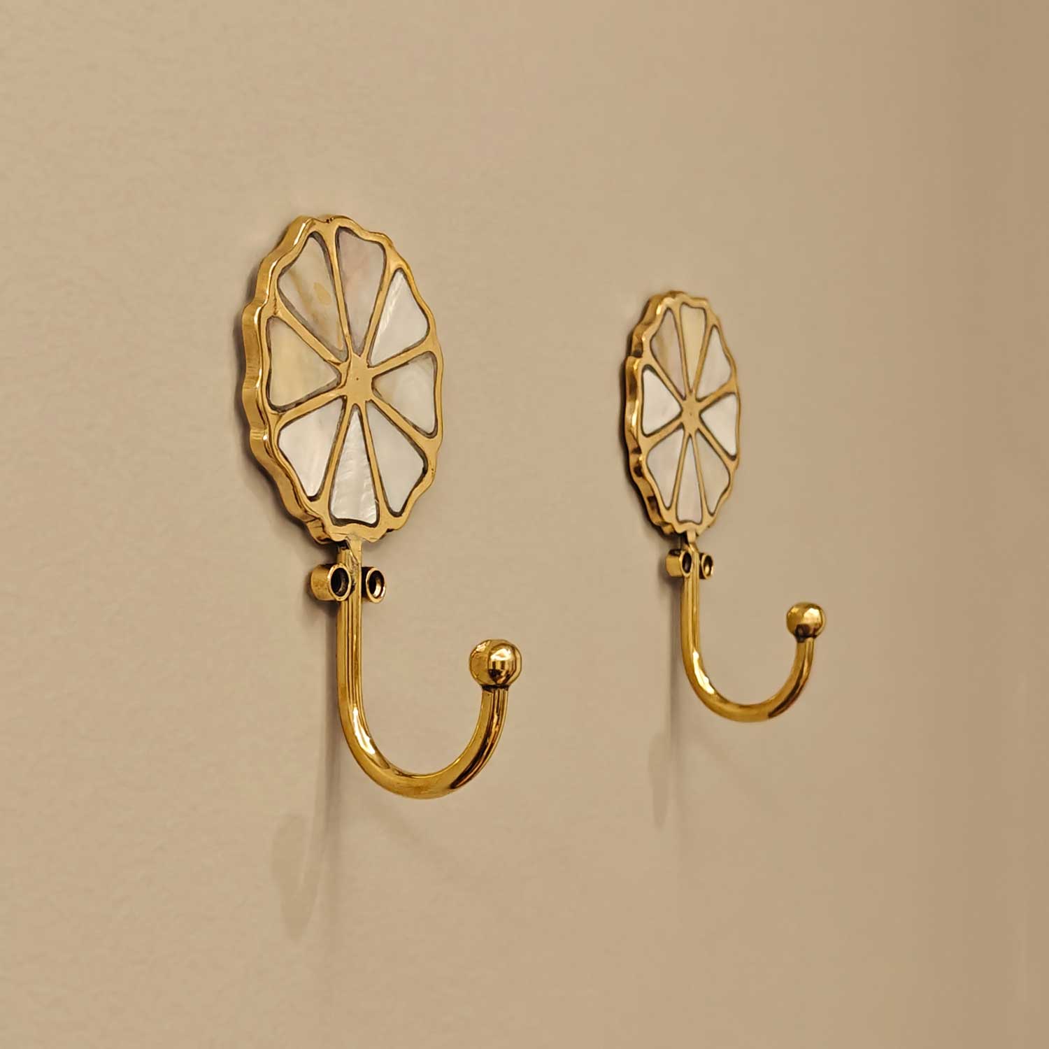 Evelune Brass Mother of Pearl Inlay Wall Hook
