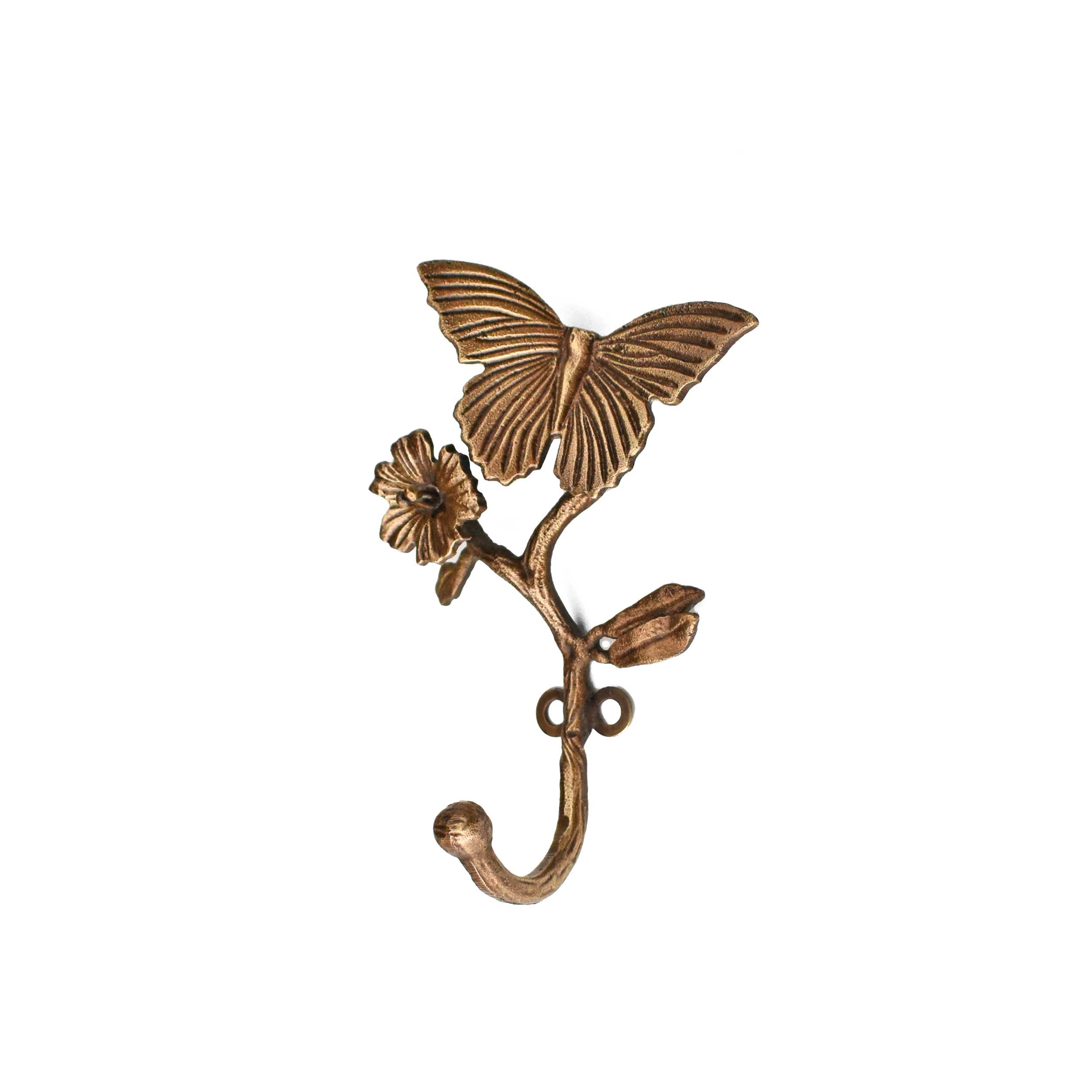 Flutterby Brass Wall Hook Towel Hanger