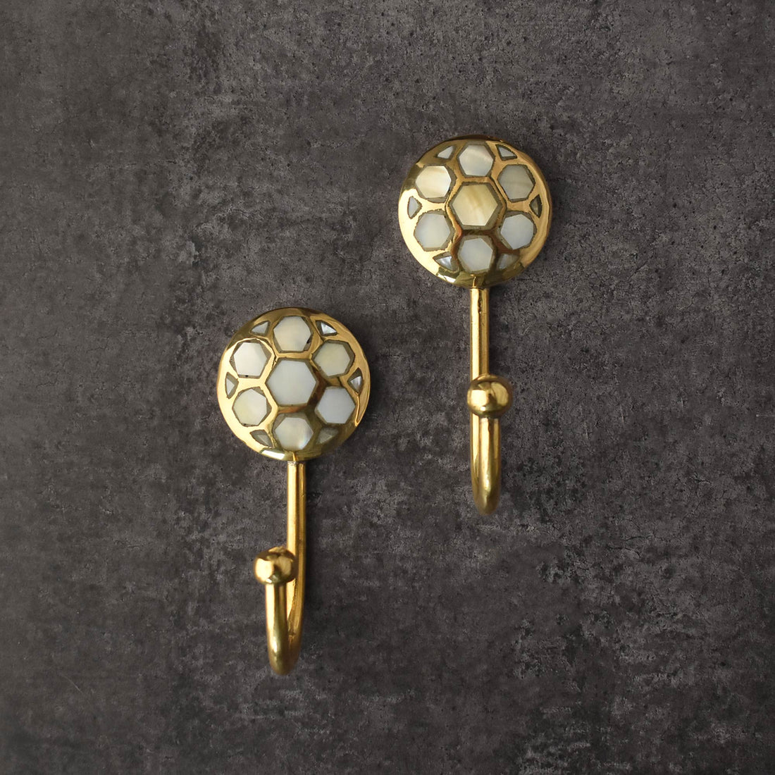 brass pearl coat and wall hook