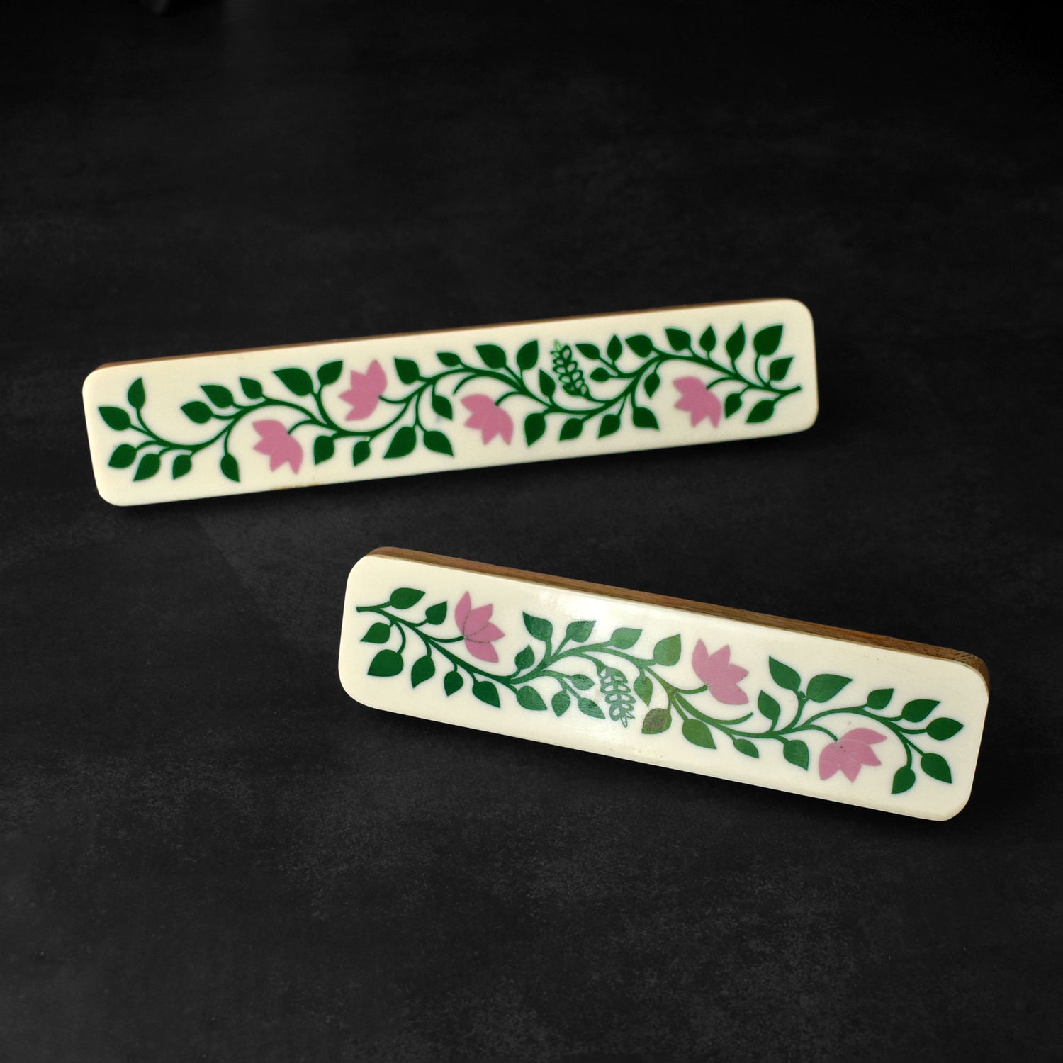 Aburaya Floral Resin Inlay Cabinet Cupboard Handle