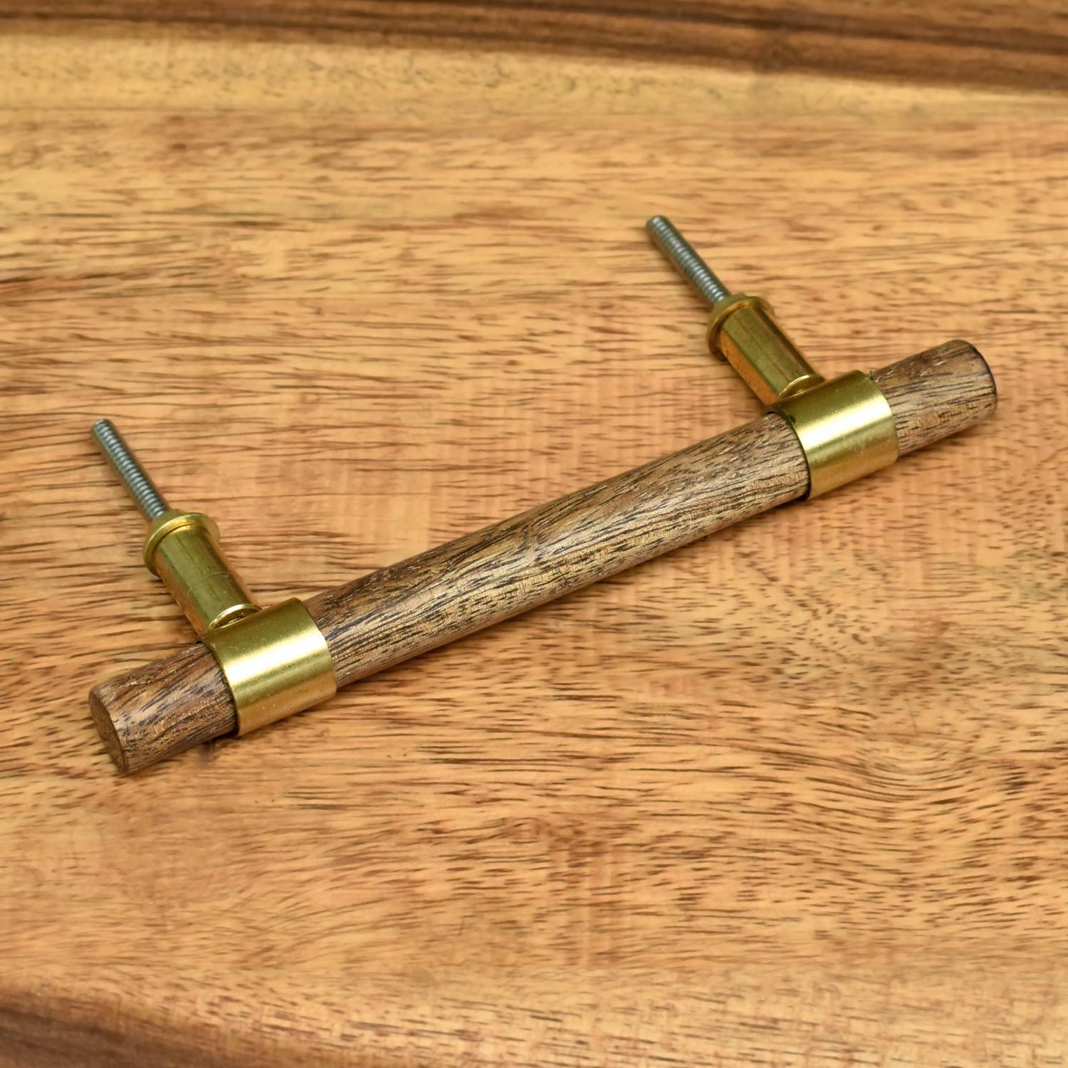 Mayfair Wood Brass Cabinet Drawer Handle