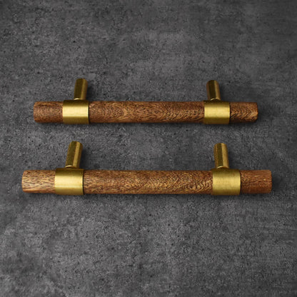 wood brass drawer handle