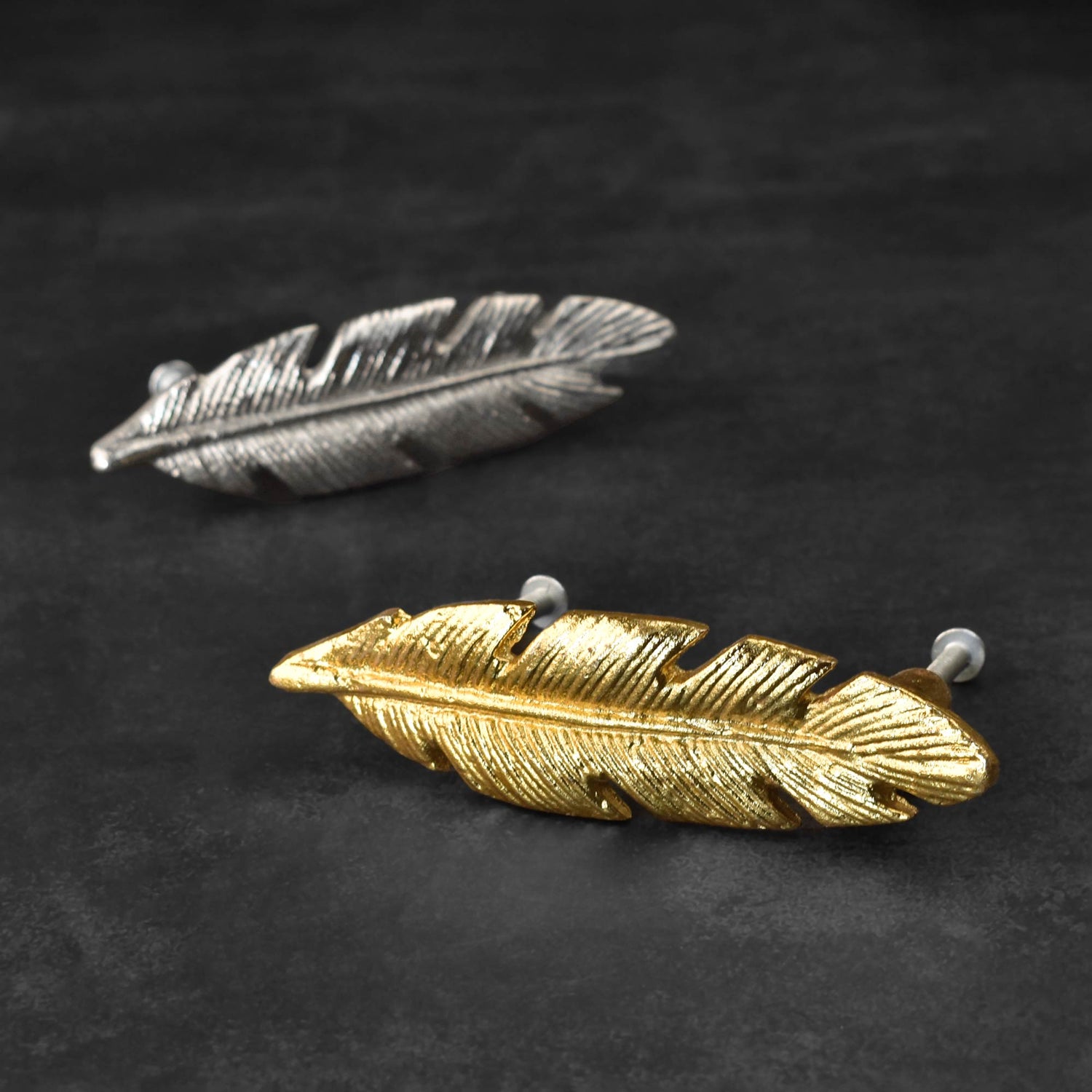 gold feather drawer handle