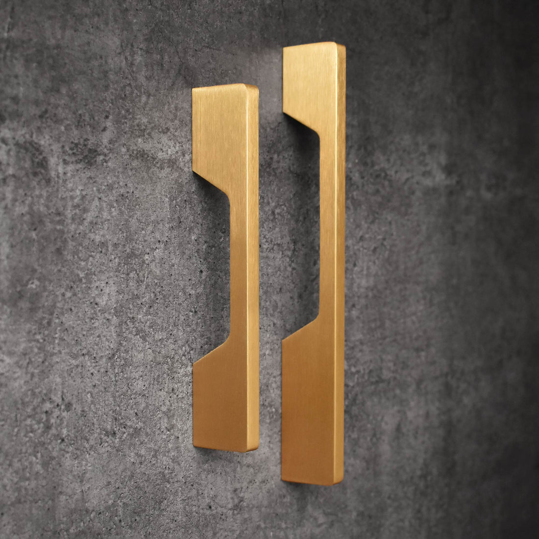 brushed gold handles