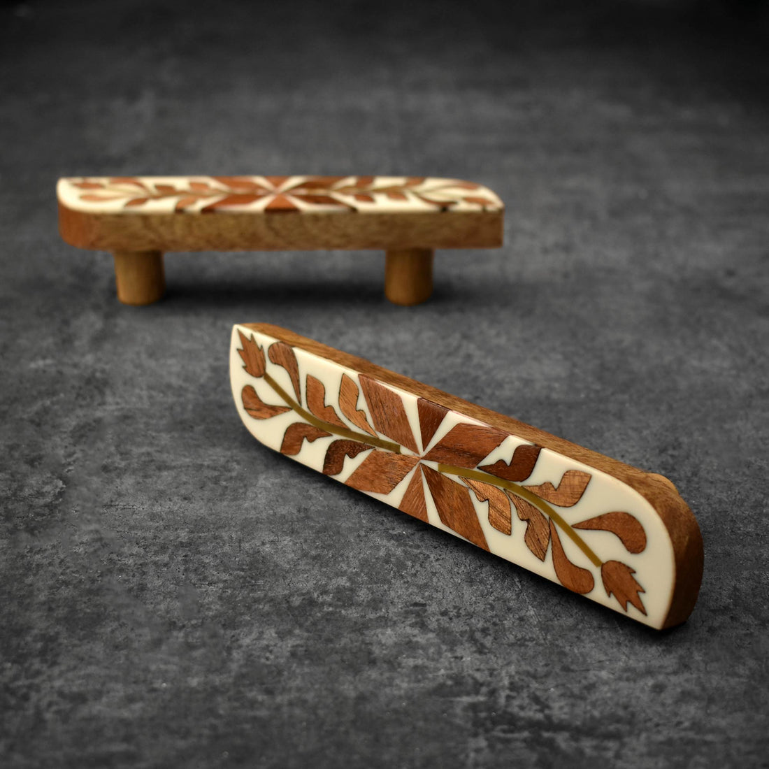 Raya Floral Resin Inlay Cabinet Cupboard Handle