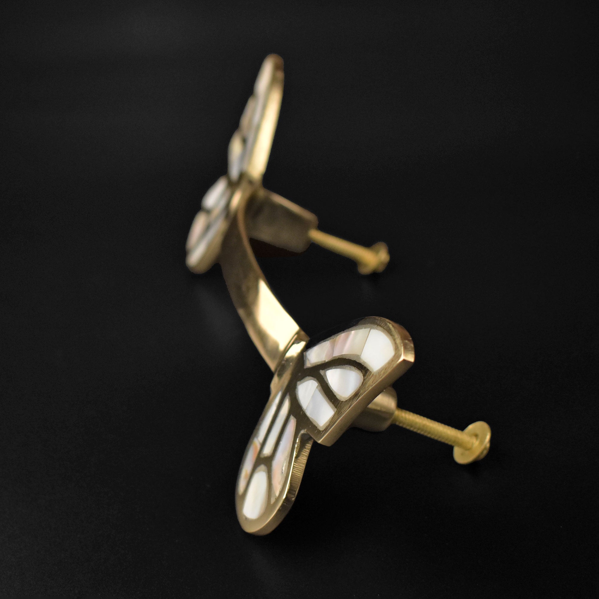 Kokoro Brass Butterfly Cabinet Drawer Wardrobe Handle