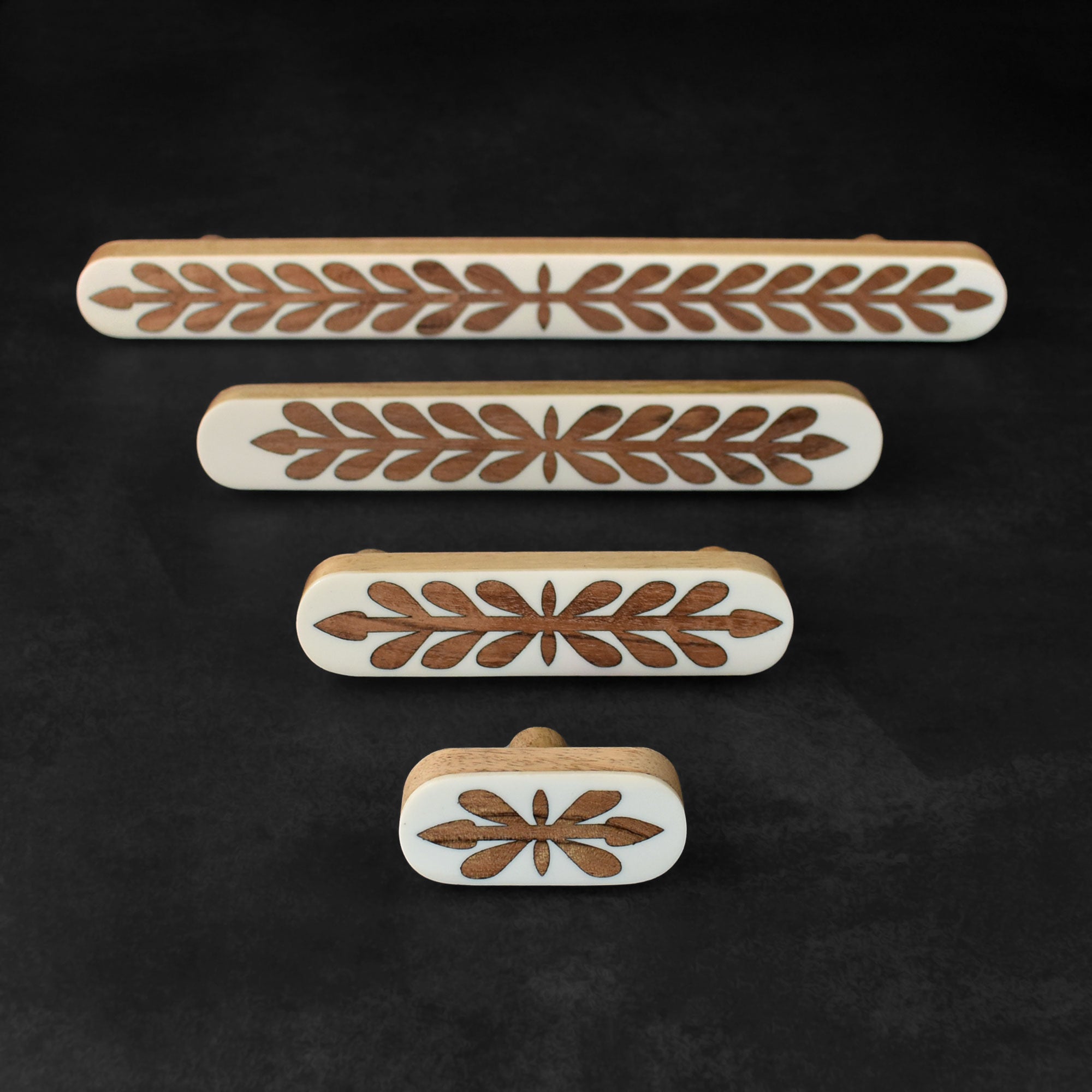 Gulnaar Floral Wood Inlay Cabinet Cupboard Handle