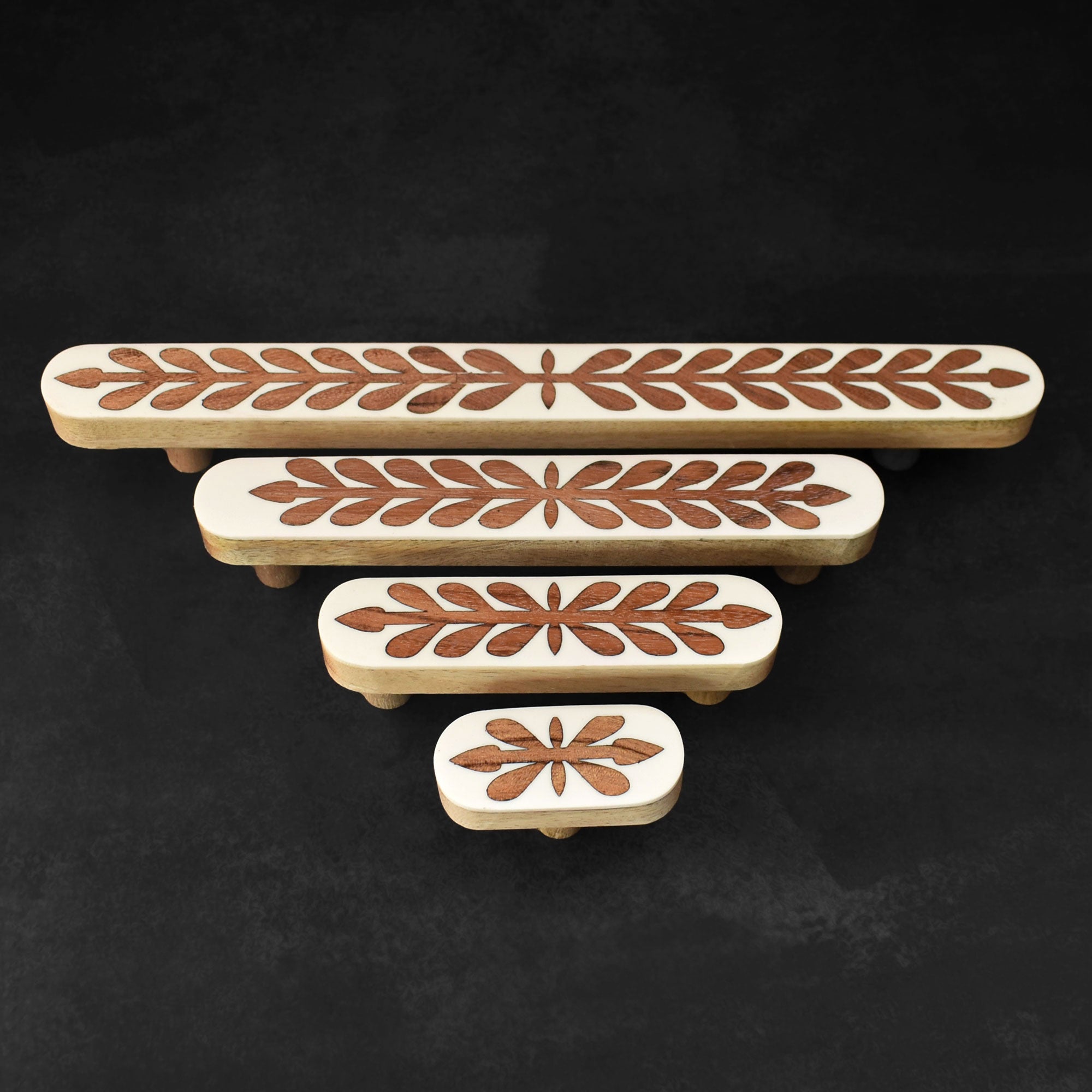 Gulnaar Floral Wood Inlay Cabinet Cupboard Handle