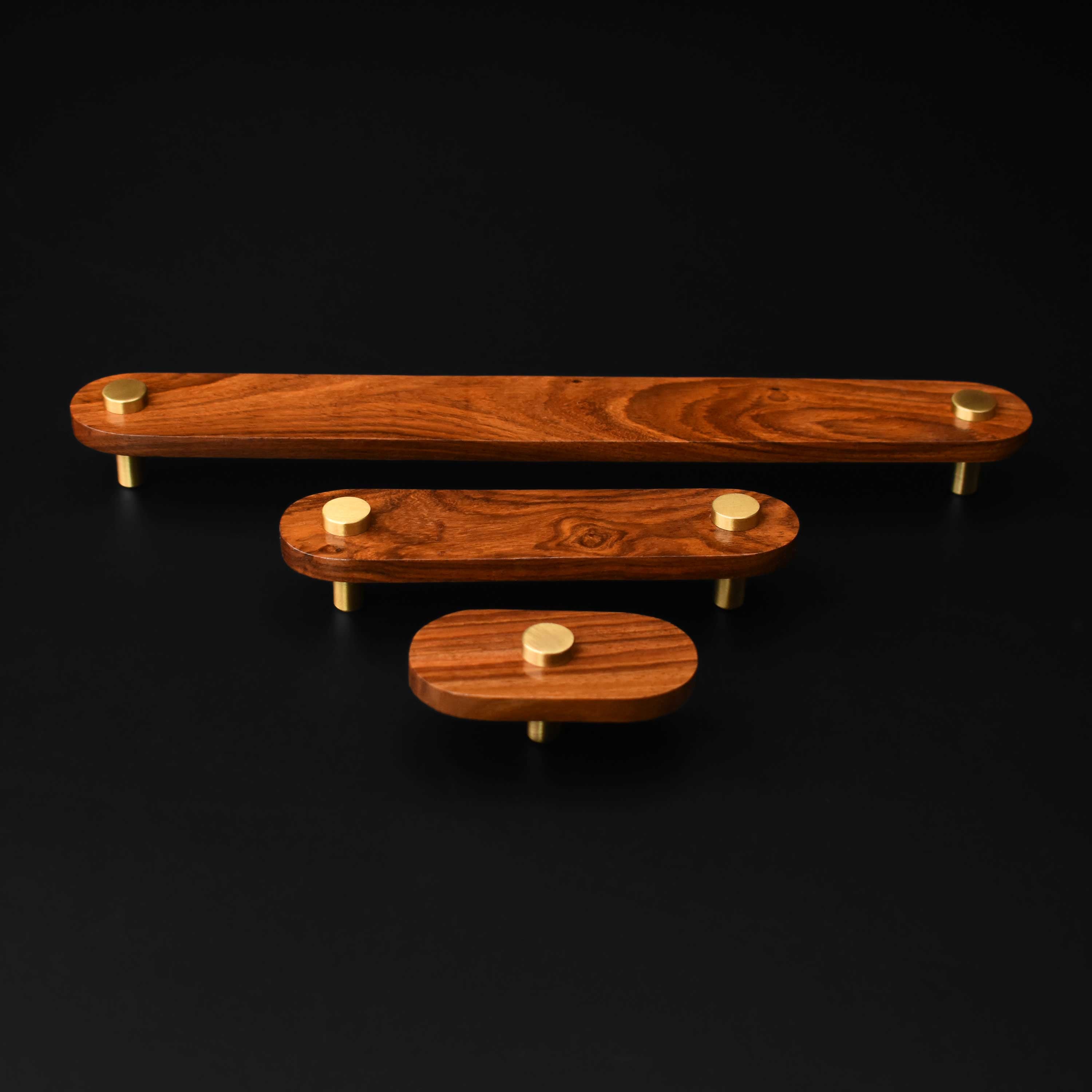 Fairmont Wood Brass Cabinet Drawer Handle