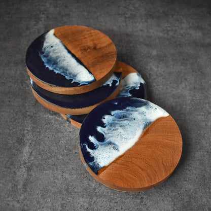 wood resin table coasters