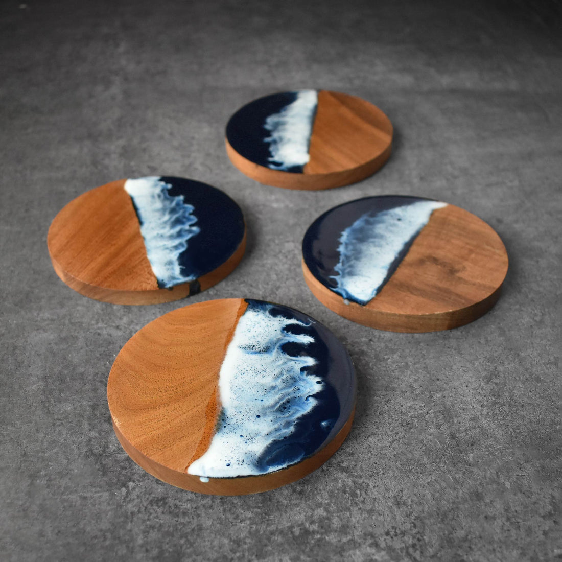 wave pattern wood coasters