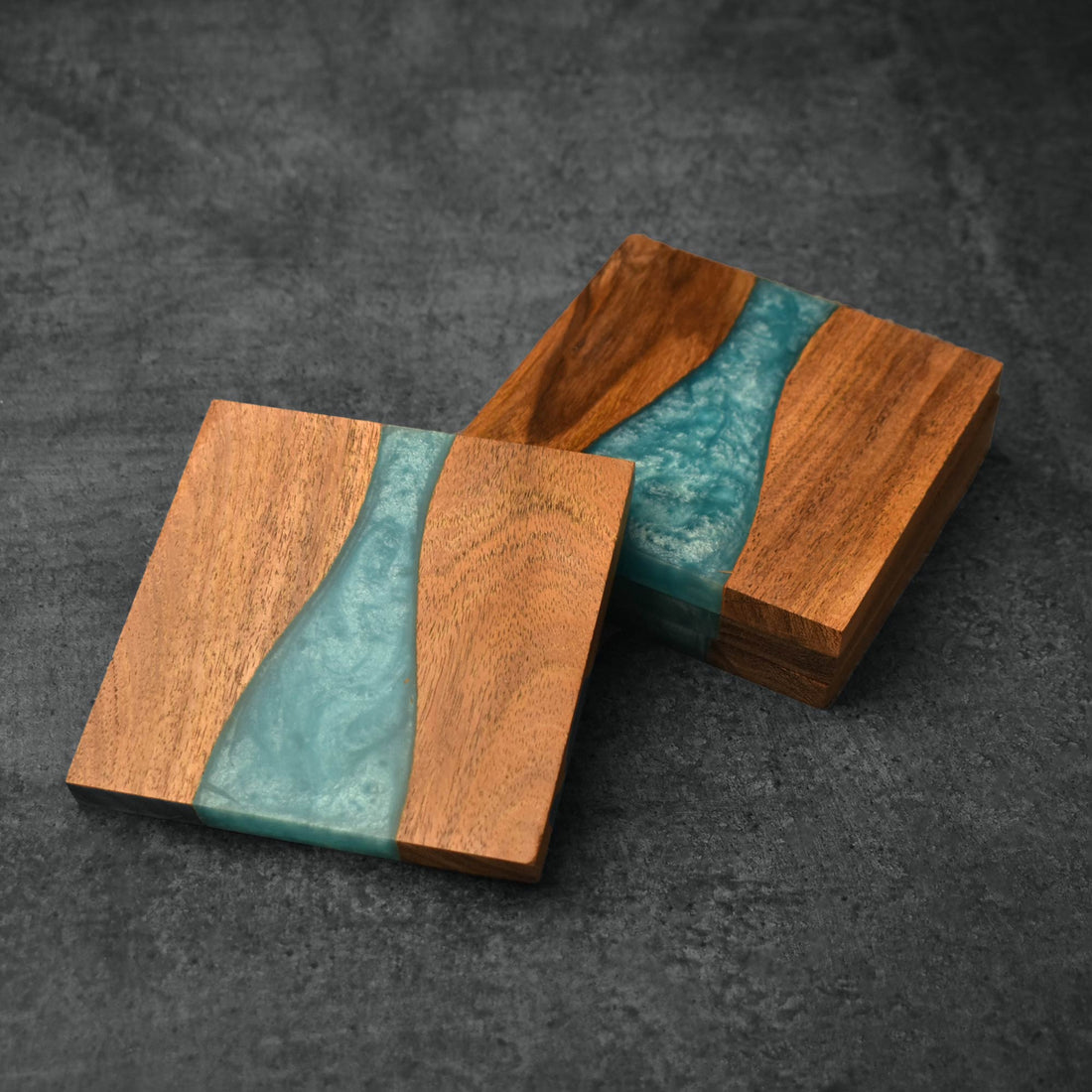 Elysia Wood Resin Coasters Set of 4