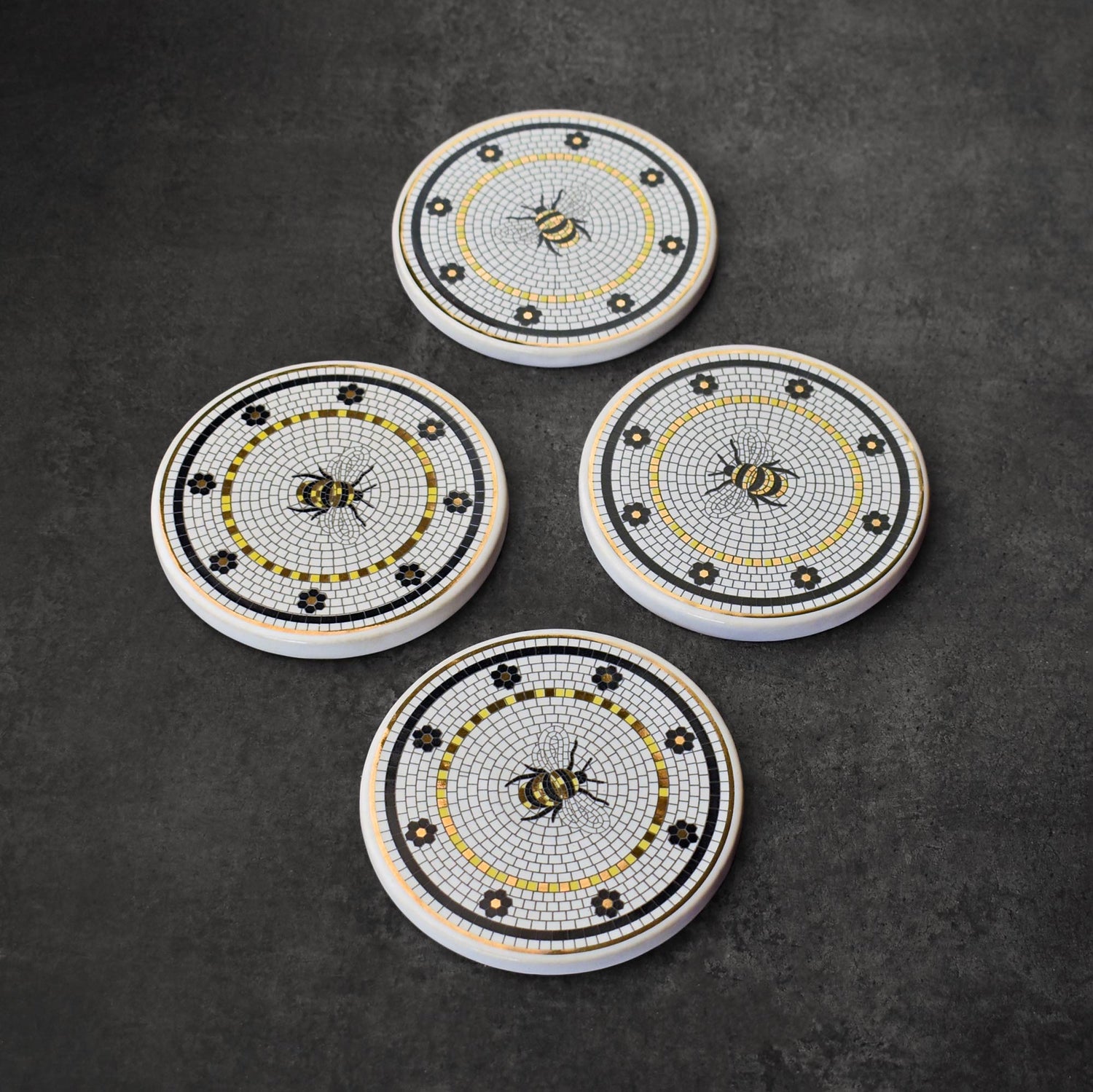 Nectaria Ceramic Bee Coasters Set of 4