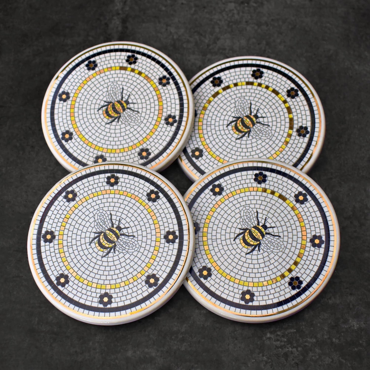 Nectaria Ceramic Bee Coasters Set of 4