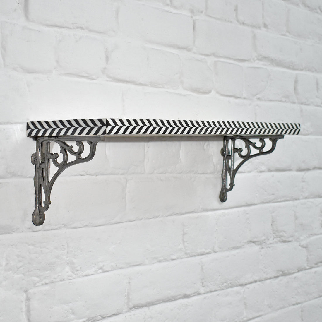 Vicenza Black and White Wooden Wall Shelf