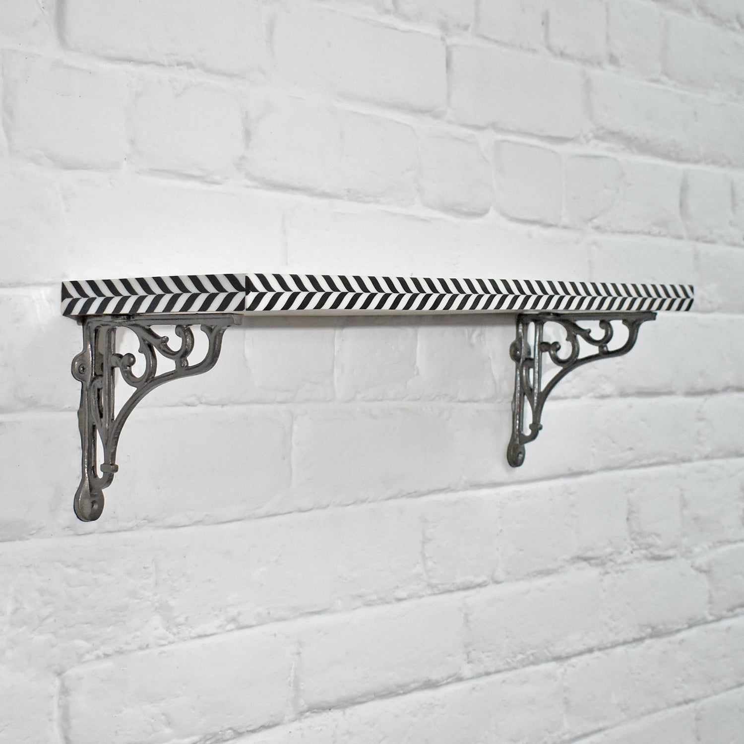 Vicenza Black and White Wooden Wall Shelf