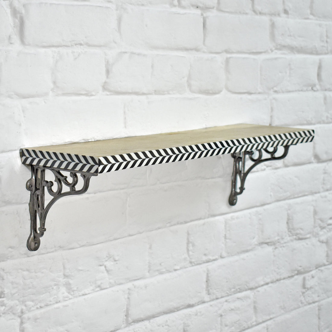 Vicenza Black and White Wooden Wall Shelf