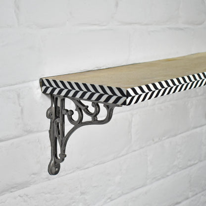 Vicenza Black and White Wooden Wall Shelf