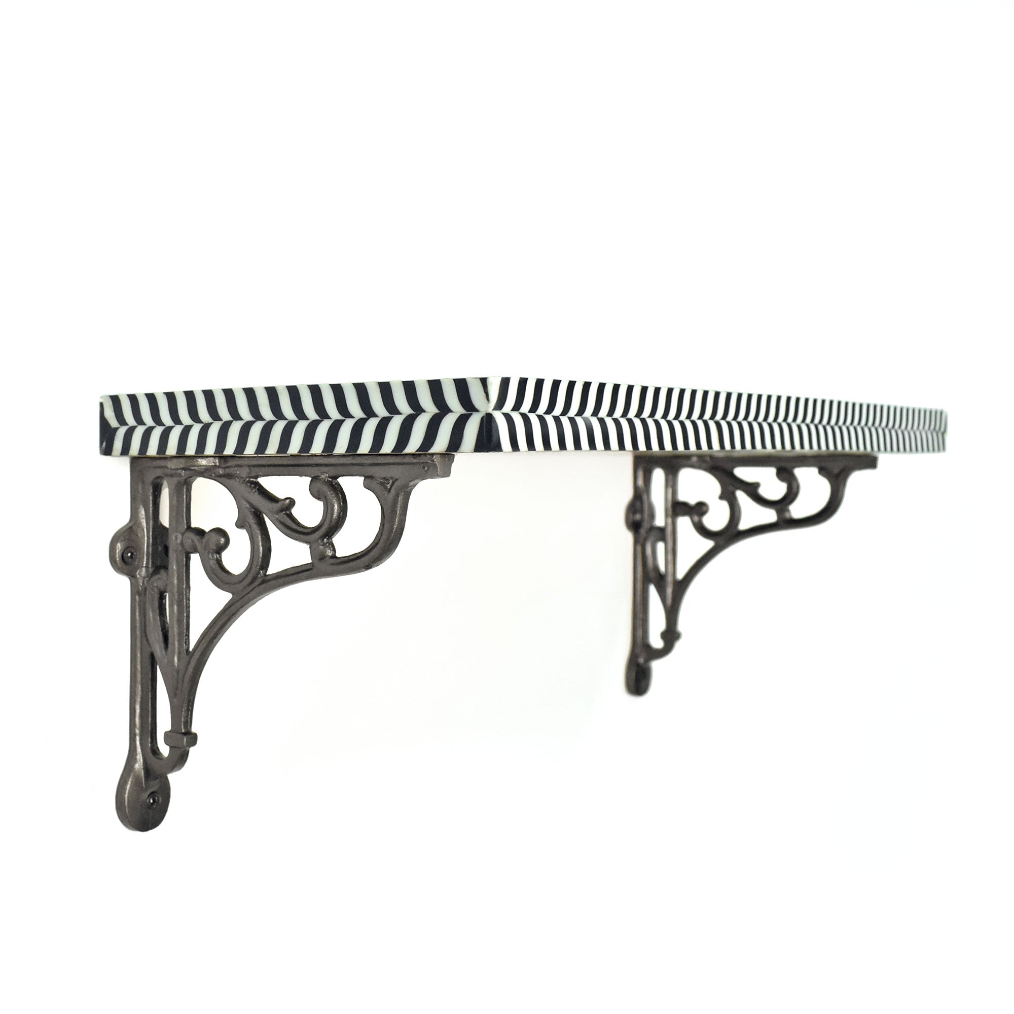 Vicenza Black and White Wooden Wall Shelf